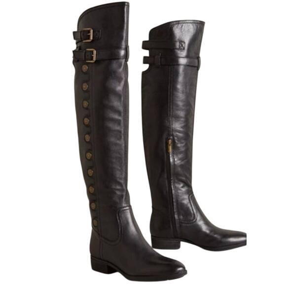Sam Edelman Pierce Over The Knee Black Riding Boots 7 - Picture 1 of 9
